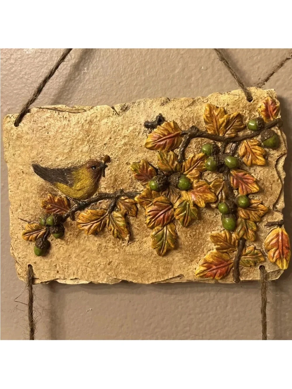 Fall Harvest Wall Hanging Vintage Pumpkins Mouse Butterfly Bird Charming 22
